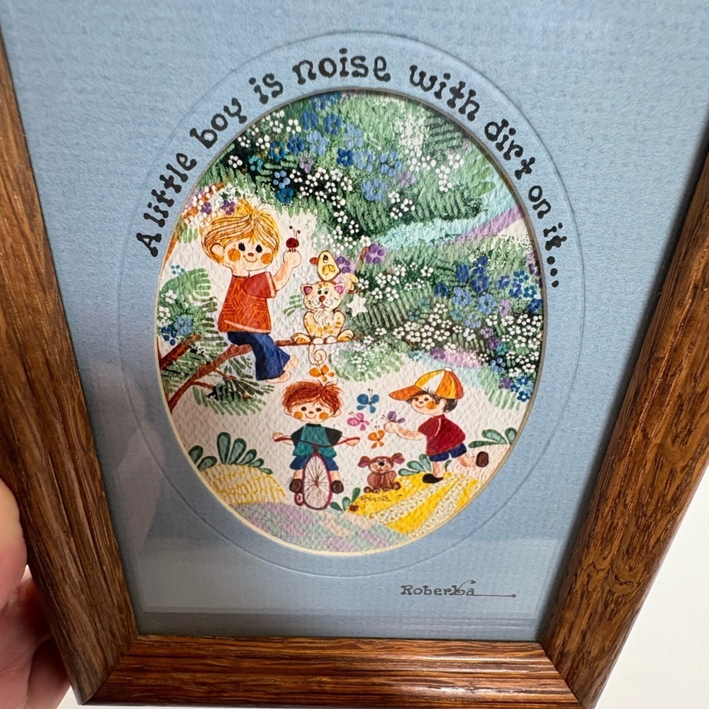 Rare Vintage 70’s Roberka McDowell Originals “Little Boys” Art - Picture 3 of 8